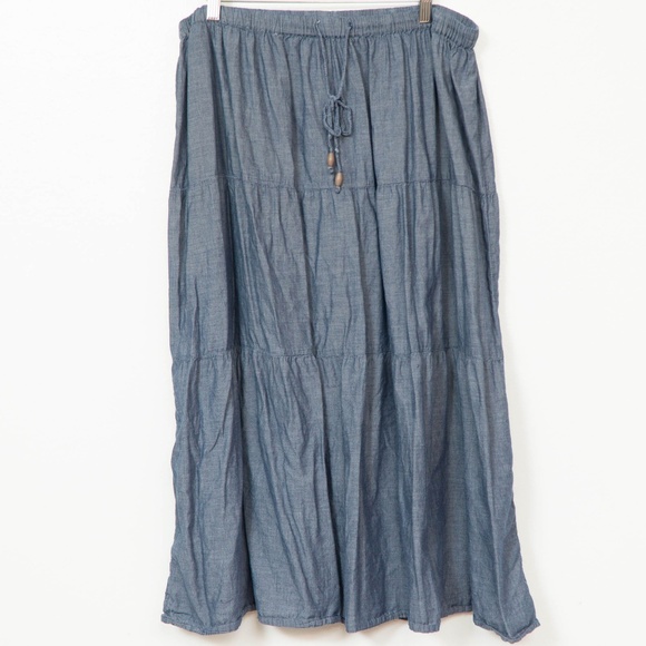 white stag denim skirt